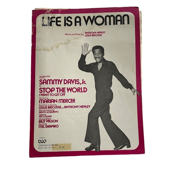 Life is a Woman Sammy Davis Jr Sheet Music 1978 Vintage u - Picture 1 of 5